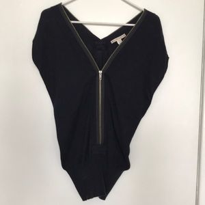Nanette Lepore: Black Zip Blouse